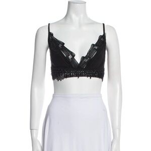 Versace Women's Silk V-Neck Crop Bralette Top IT38 XS NWT